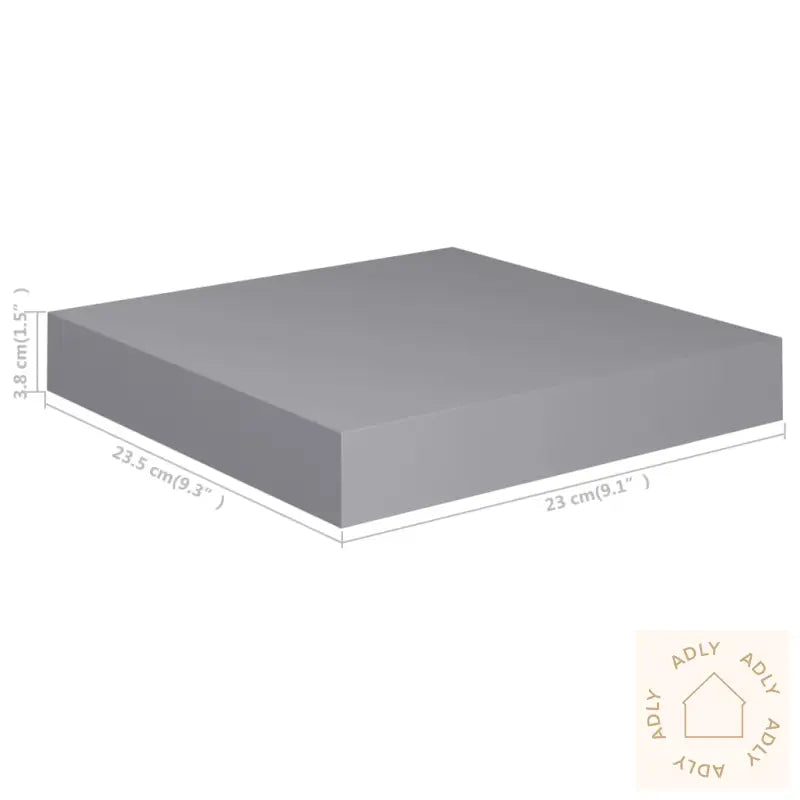 Flytende Vegghyller 4 Stk Grå 23X23,5X3,8 Cm Mdf