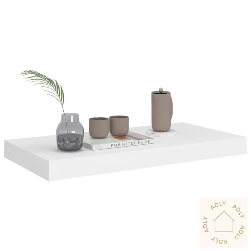 Flytende Vegghyller 2 Stk Hvit 50X23X3,8 Cm Mdf