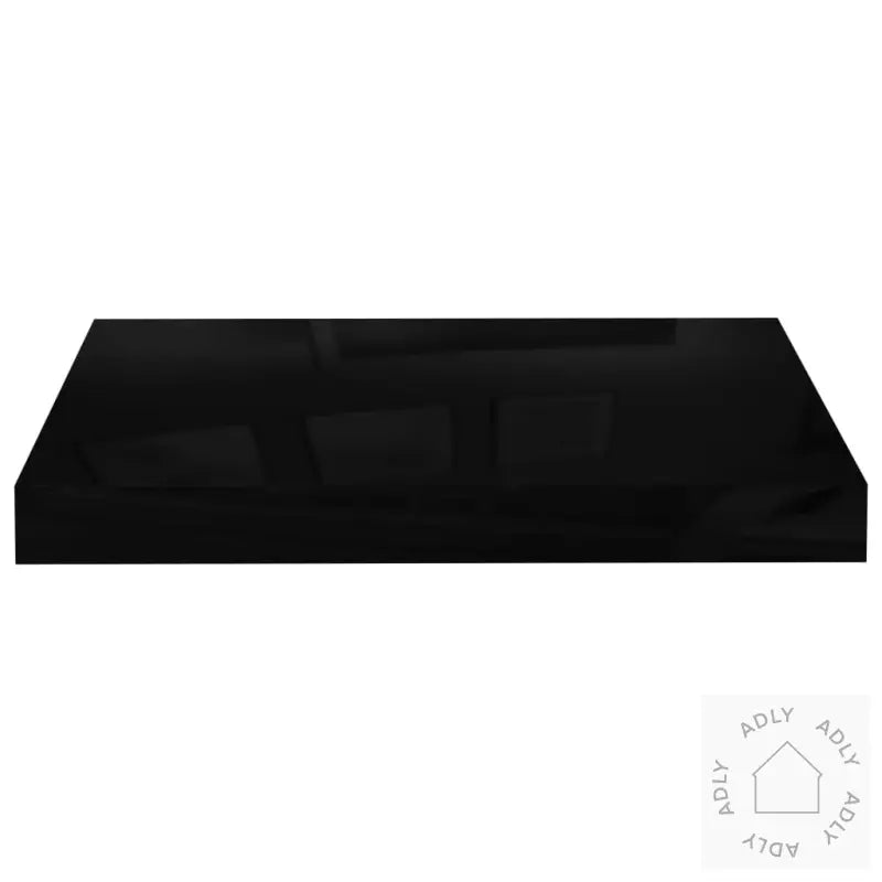 Flytende Vegghyller 4 Stk Høyglans Svart 40X23X3,8 Cm Mdf