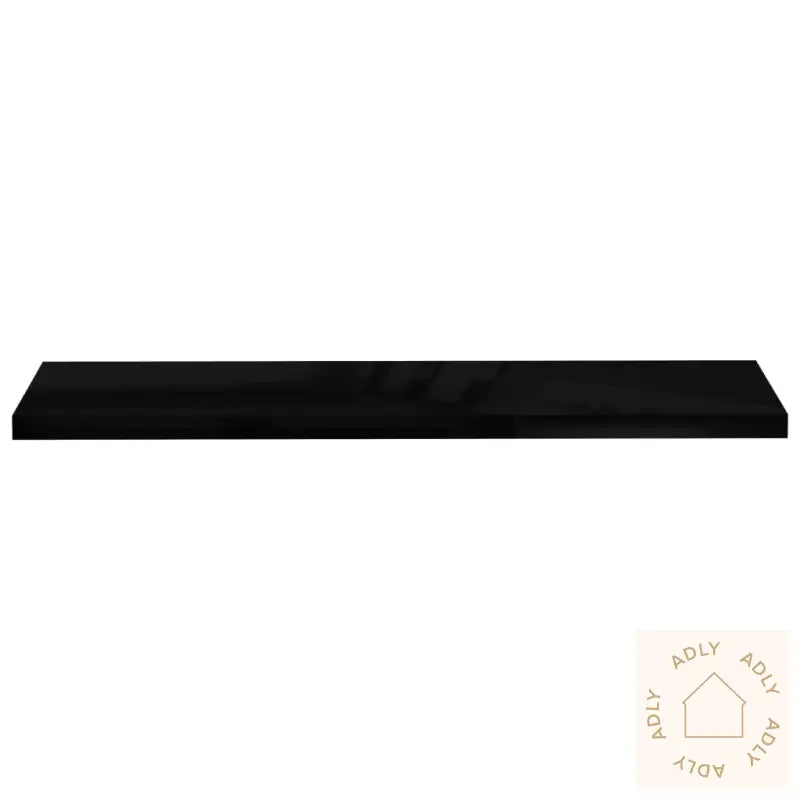 Flytende Vegghyller 2 Stk Høyglans Svart 120X23,5X3,8 Cm Mdf