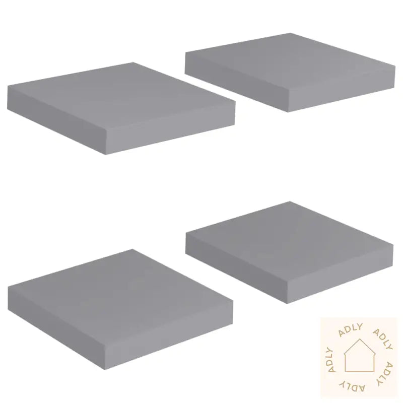 Flytende Vegghyller 4 Stk Grå 23X23,5X3,8 Cm Mdf