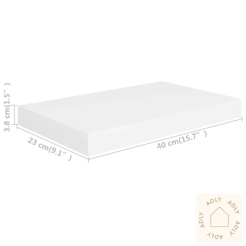 Flytende Vegghyller 4 Stk Hvit 40X23X3,8 Cm Mdf