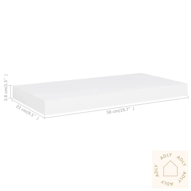 Flytende Vegghyller 2 Stk Hvit 50X23X3,8 Cm Mdf