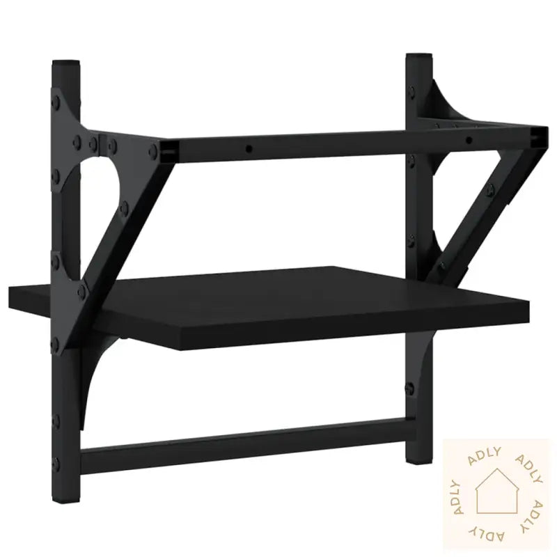 Vegghyller Med Stenger 2 Stk Svart 30X25X30 Cm