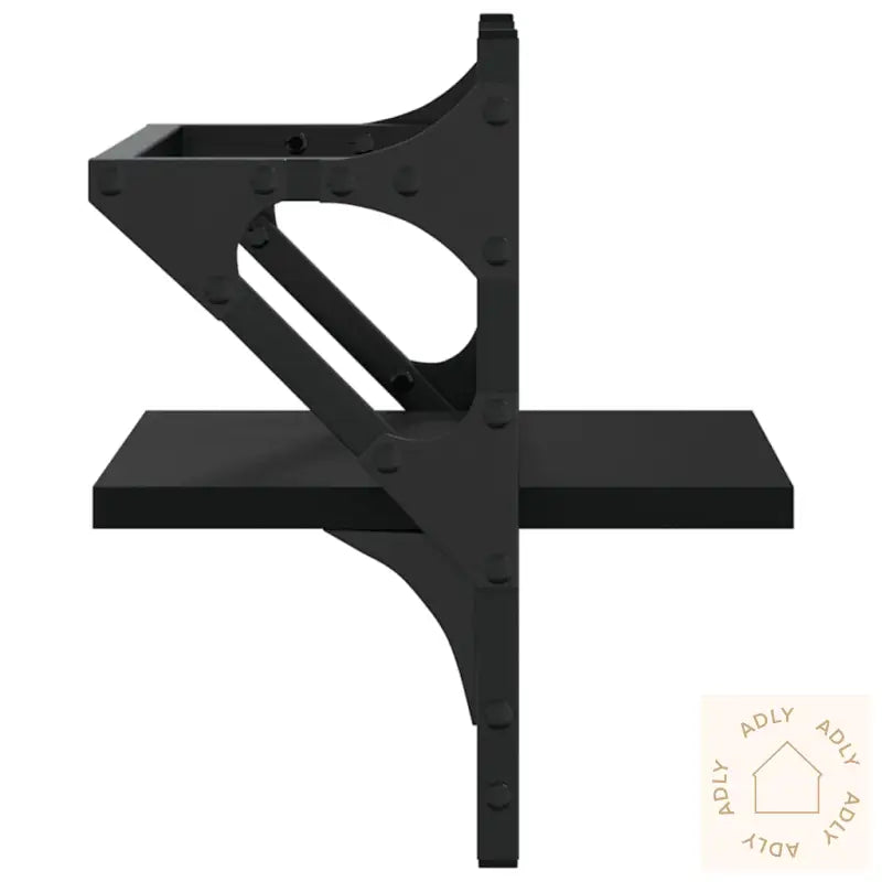 Vegghyller Med Stenger 2 Stk Svart 30X25X30 Cm