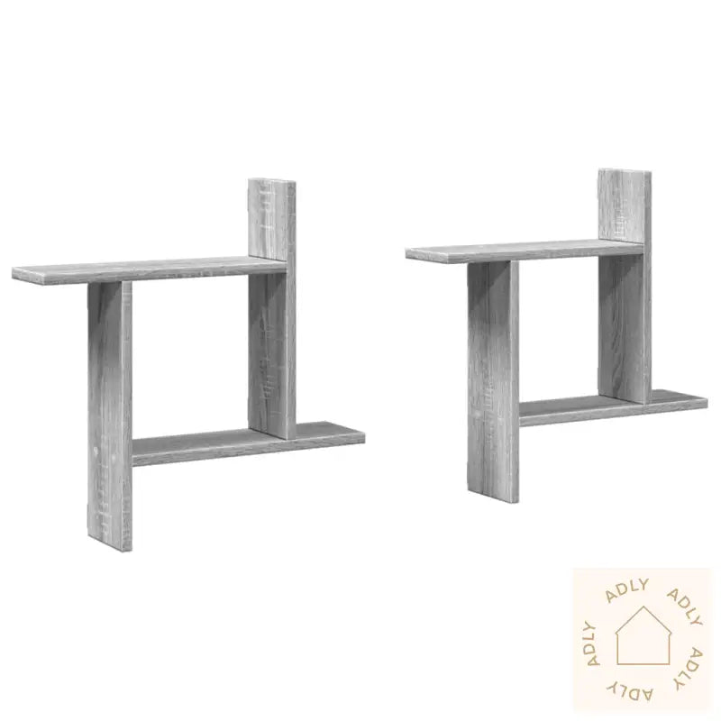 Vegghyller 2 Stk Grå Sonoma 50X12X50 Cm Konstruert Tre