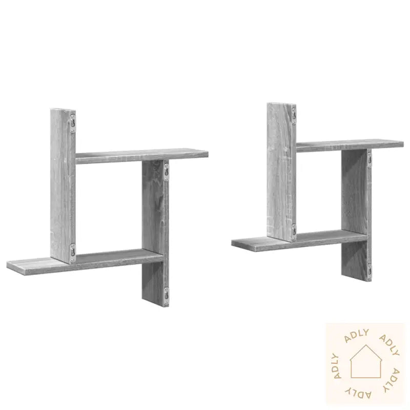 Vegghyller 2 Stk Grå Sonoma 50X12X50 Cm Konstruert Tre