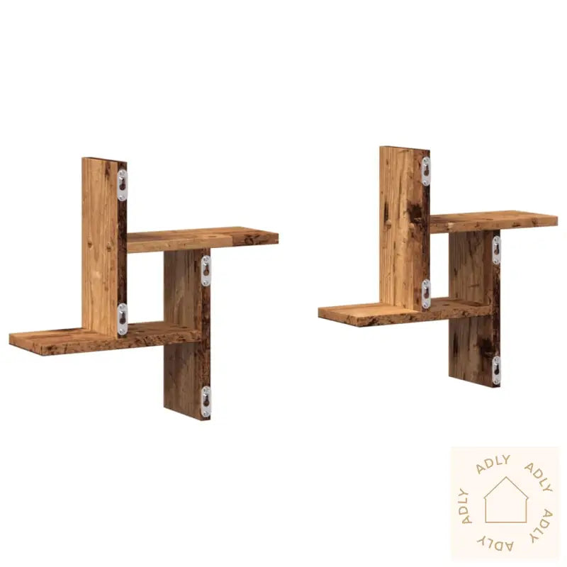 Vegghyller 2 Stk Gammelt Tre 38X12X38 Cm Konstruert Tre