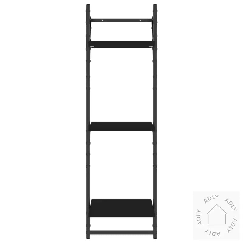 Vegghyller Med 2 Hyller Stenger 2 Stk Svart 30X25X100 Cm