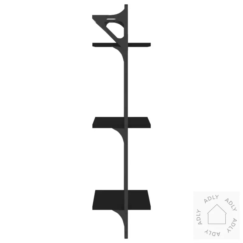 Vegghyller Med 2 Hyller Stenger 2 Stk Svart 30X25X100 Cm