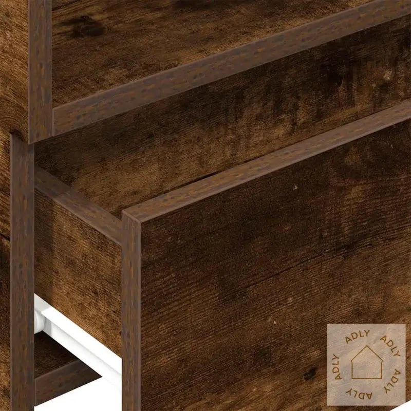 Veggmonterte Nattbord 2 Stk Røkt Eik 45X26X28,5 Cm