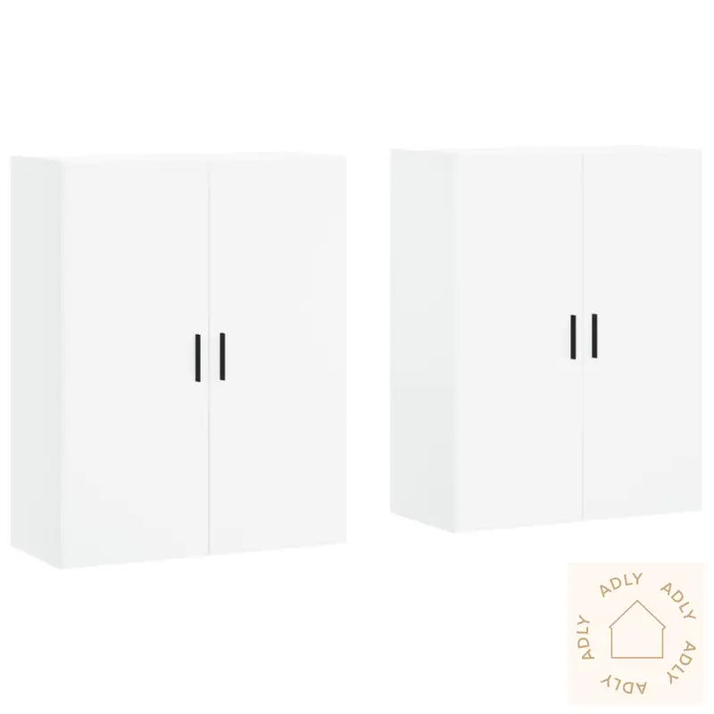 Veggskap 2 Stk Hvit 69,5X34X90 Cm