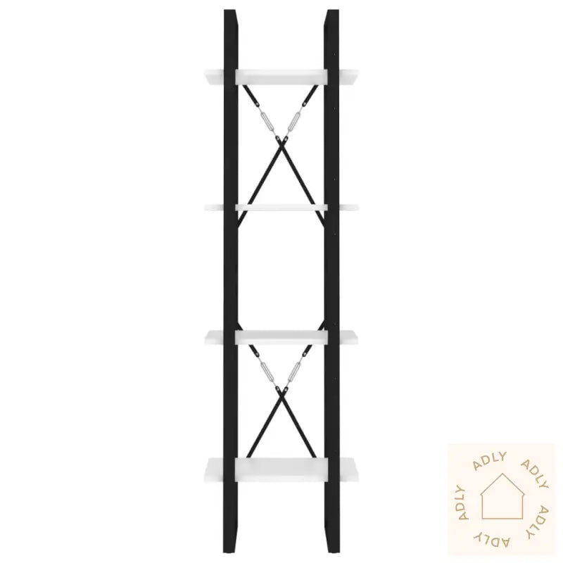 Bokhylle 4 Nivåer Hvit 40X30X140 Cm Konstruert Tre