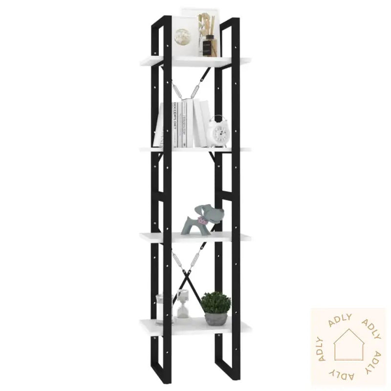 Bokhylle 4 Nivåer Hvit 40X30X140 Cm Konstruert Tre