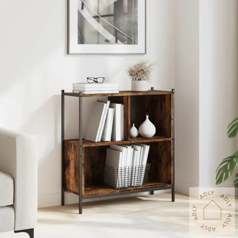 Bokhylle Røkt Eik 72X28X77,5 Cm Konstruert Tre