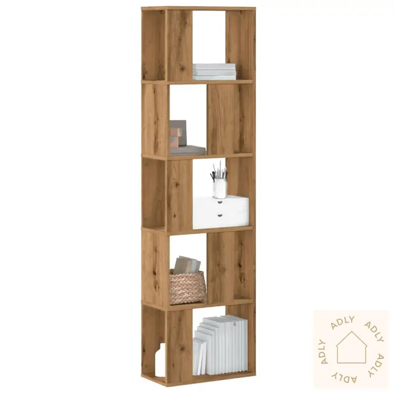 Bokhylle 5 Etasjer Artisan Eik 45X23,5X162,5 Cm Konstruert Tre