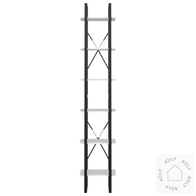 Bokhylle 6 Nivåer Hvit 40X30X210 Cm Konstruert Tre