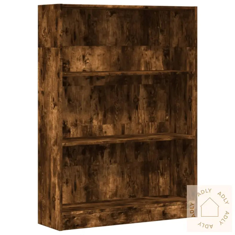 Bokhylle Røkt Eik 80X24X109 Cm Konstruert Tre