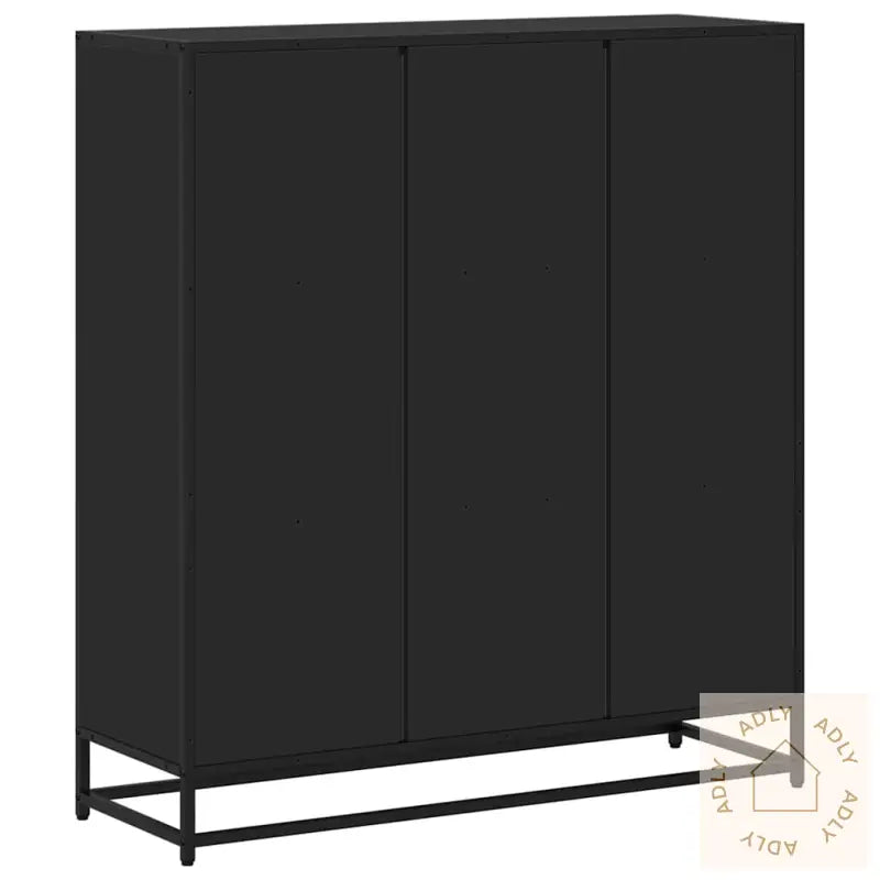 Bokhylle Svart 97,5X33X107,5 Cm Konstruert Tre Og Metall
