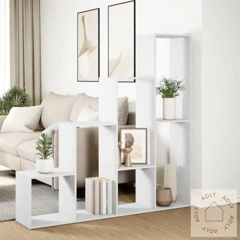 Bokhylle 4 Etasjer Hvit 143,5X29X143,5 Cm Konstruert Tre