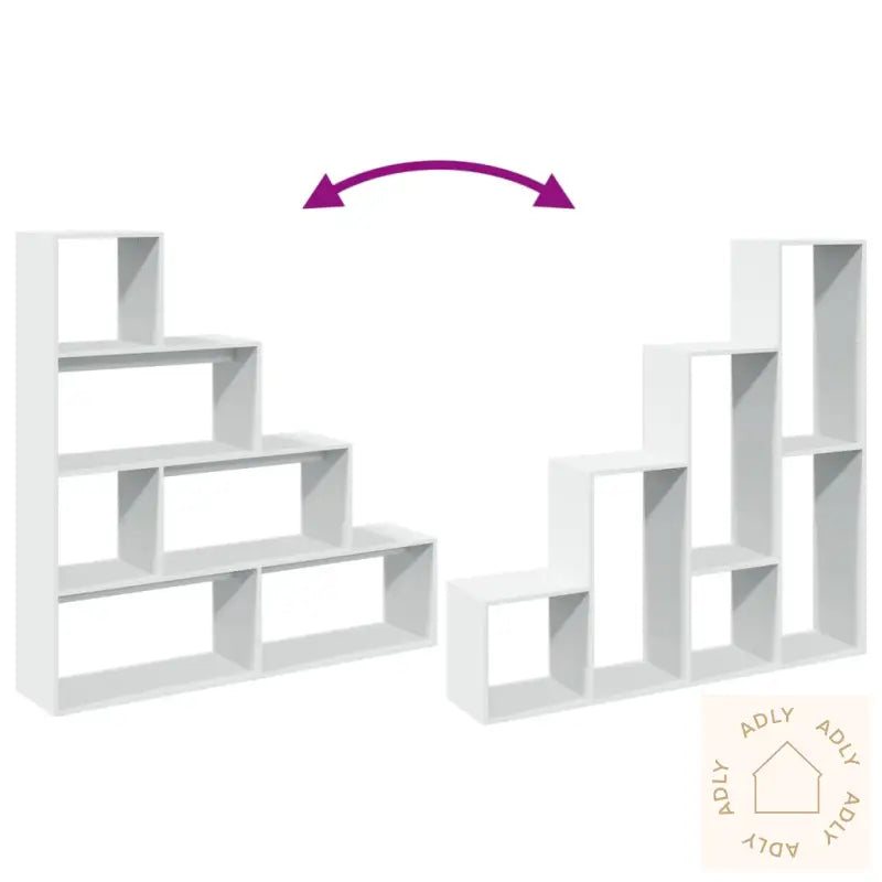 Bokhylle 4 Etasjer Hvit 143,5X29X143,5 Cm Konstruert Tre