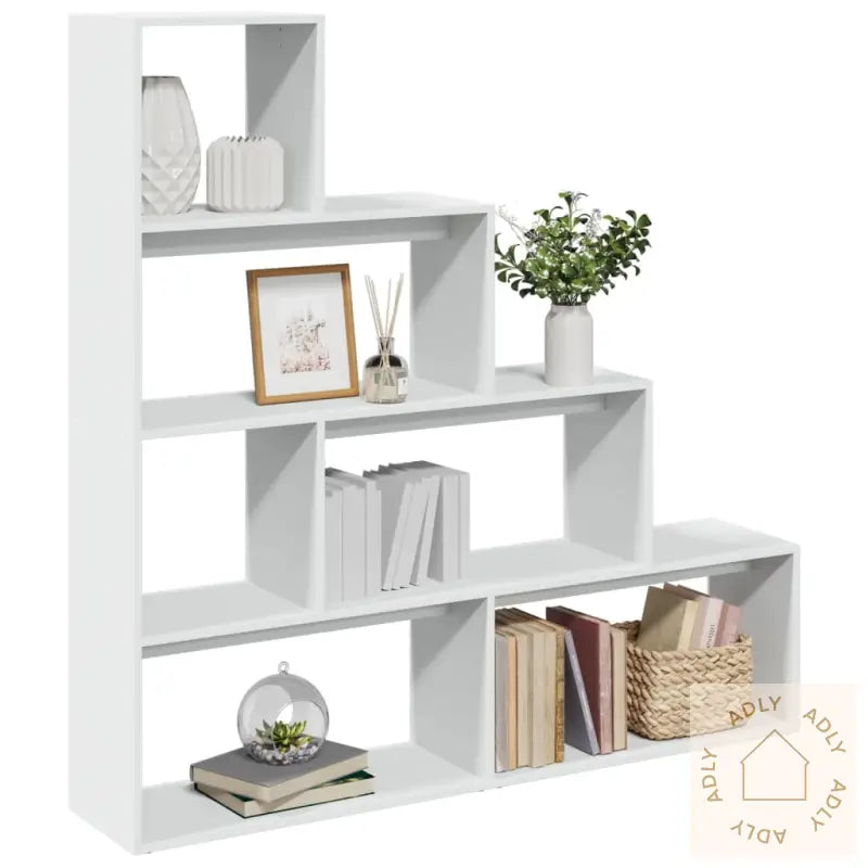 Bokhylle 4 Etasjer Hvit 143,5X29X143,5 Cm Konstruert Tre
