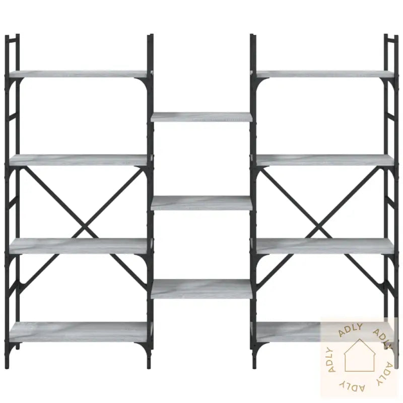 Bokhylle Grå Sonoma 160X28,5X136,5 Cm Konstruert Tre