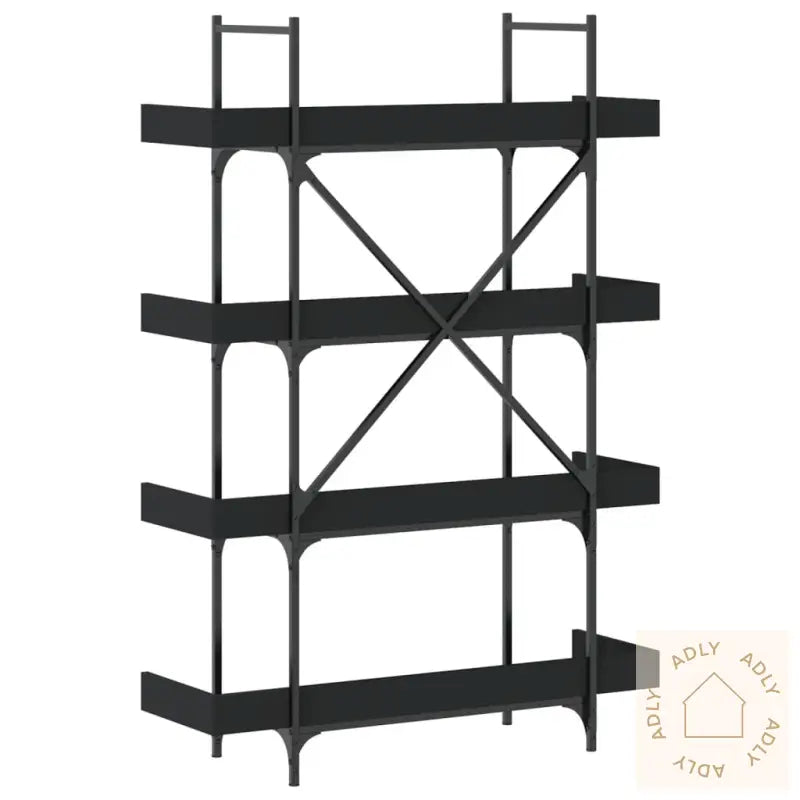 Bokhylle 5 Etasjer Svart 100X33X145,5 Cm Konstruert Tre