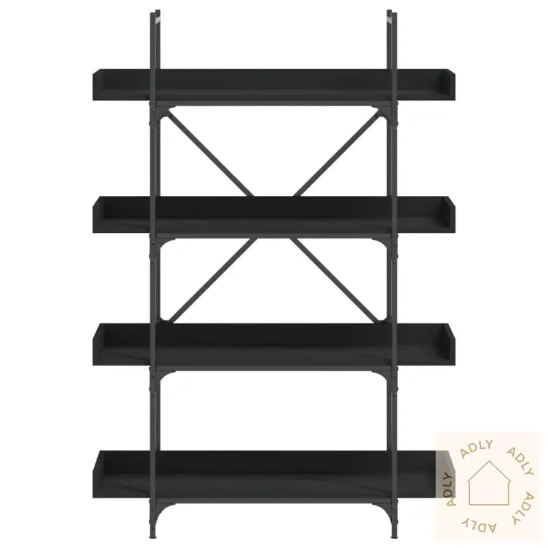 Bokhylle 5 Etasjer Svart 100X33X145,5 Cm Konstruert Tre