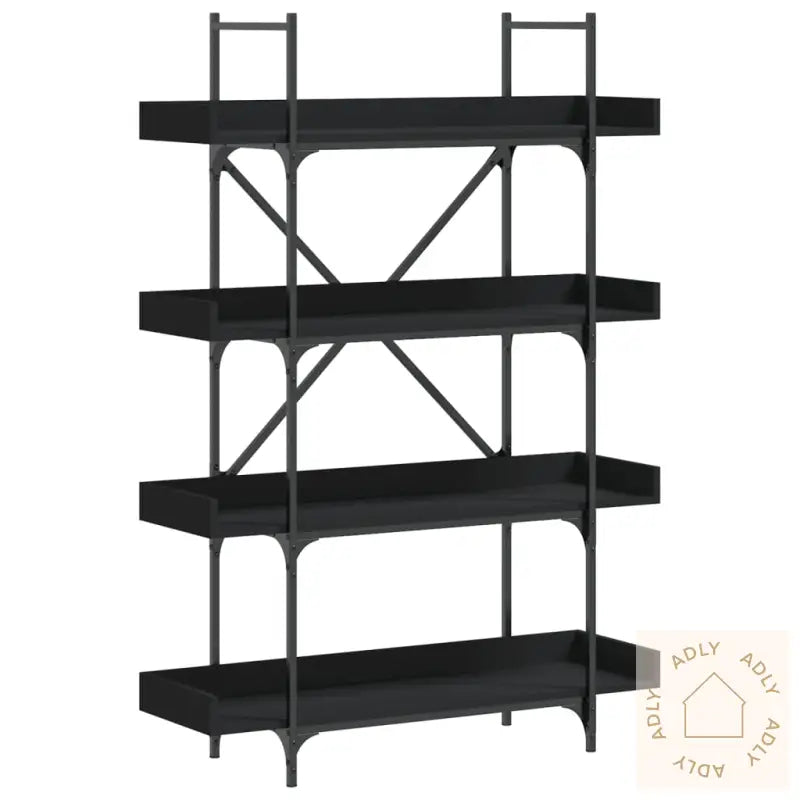 Bokhylle 5 Etasjer Svart 100X33X145,5 Cm Konstruert Tre