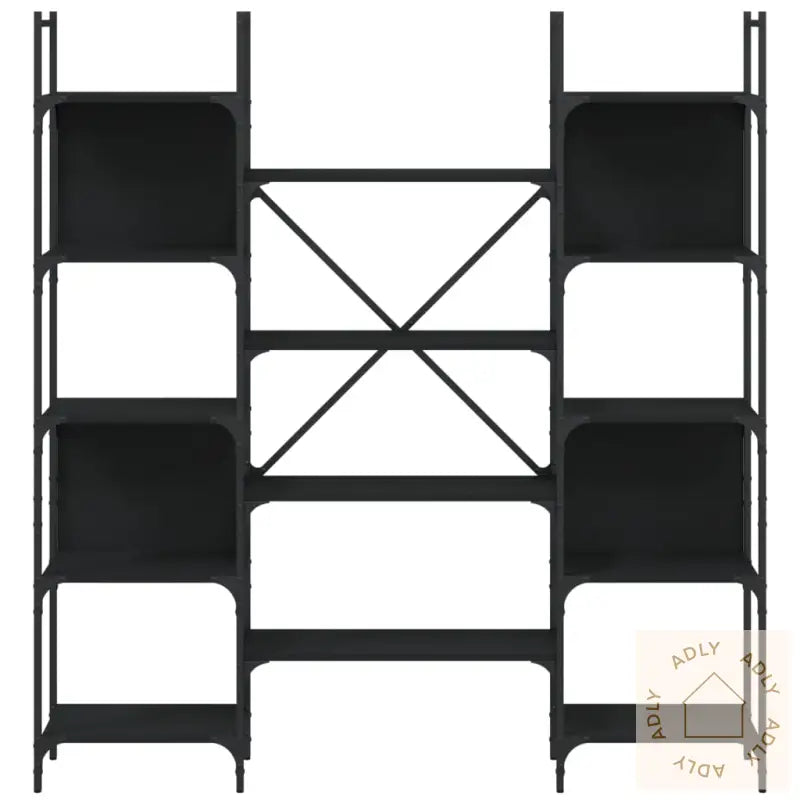 Bokhylle Svart 155,5X24X166,5 Cm Konstruert Tre