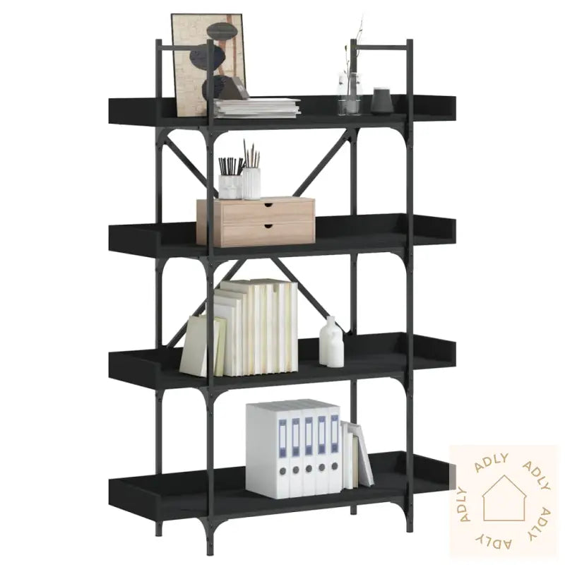Bokhylle 5 Etasjer Svart 100X33X145,5 Cm Konstruert Tre
