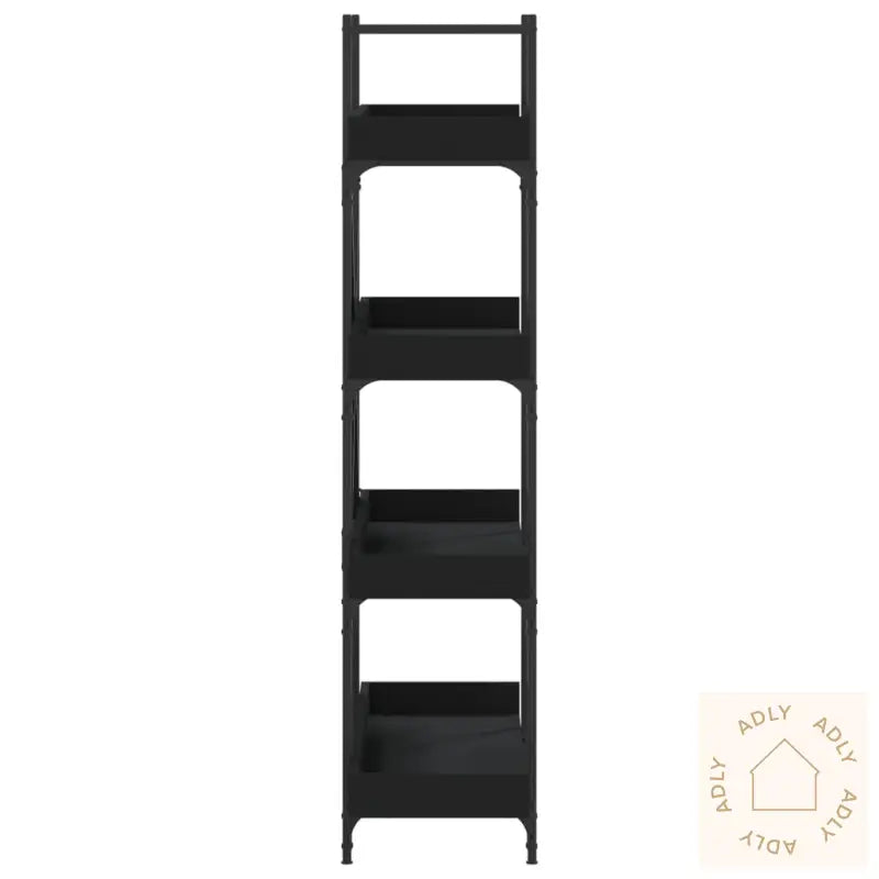 Bokhylle 5 Etasjer Svart 100X33X145,5 Cm Konstruert Tre