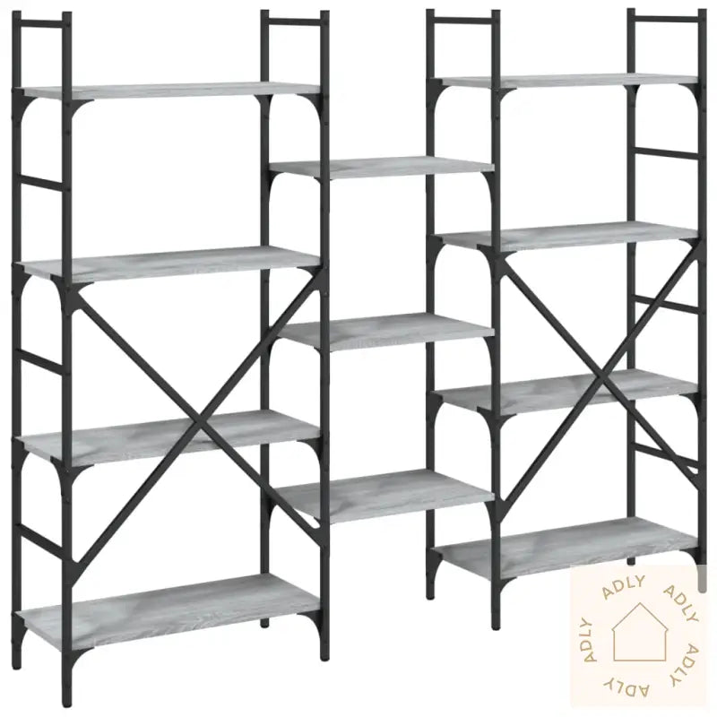 Bokhylle Grå Sonoma 160X28,5X136,5 Cm Konstruert Tre