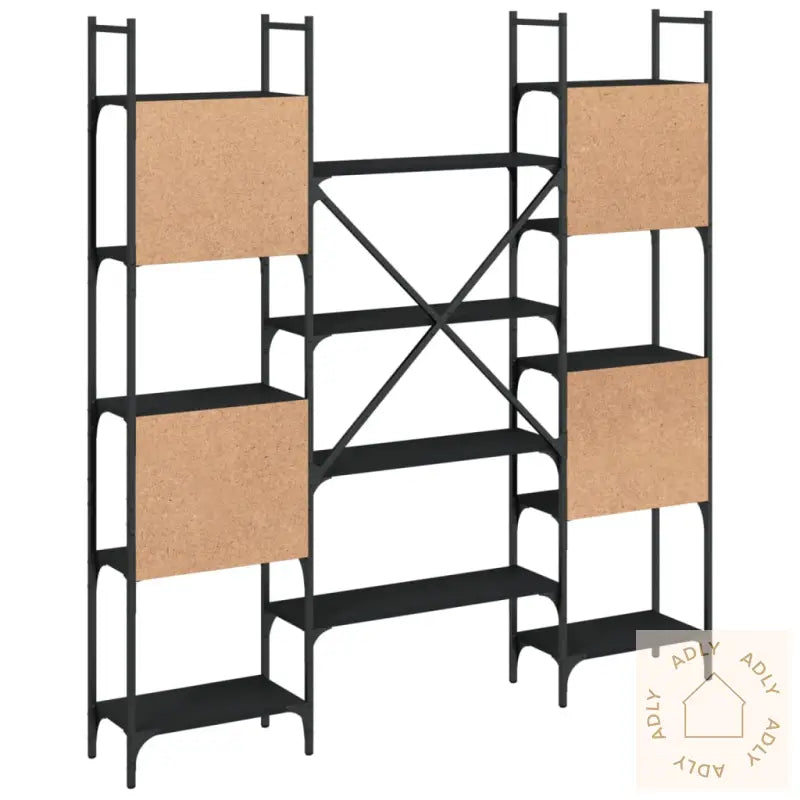Bokhylle Svart 155,5X24X166,5 Cm Konstruert Tre
