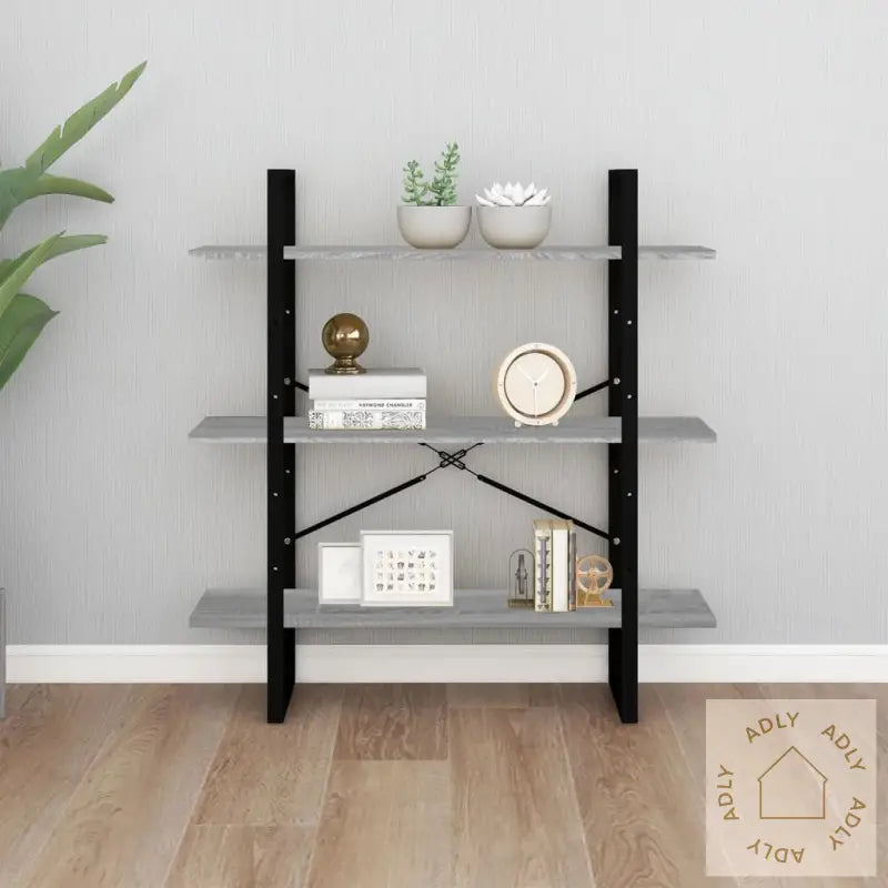 Bokhylle Grå Sonoma 100X30X105 Cm Konstruert Tre