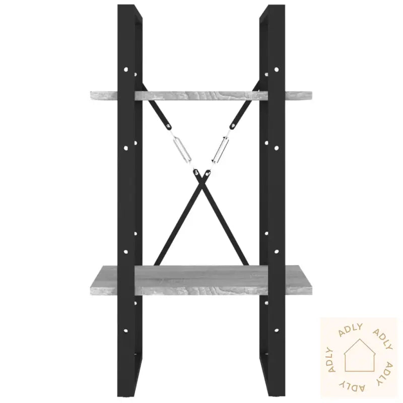 Bokhylle 2 Etasjer Grå Sonoma 40X30X70 Cm Konstruert Tre