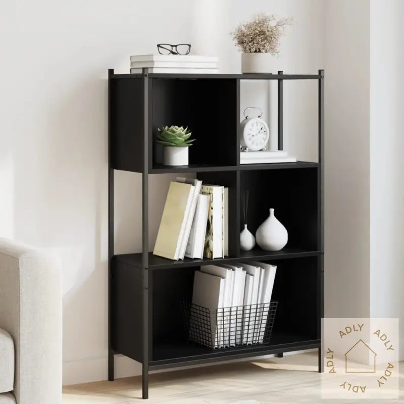 Bokhylle Svart 72X28X109 Cm Konstruert Tre