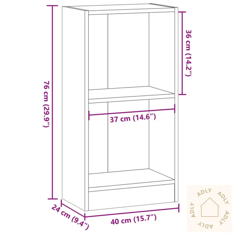 Bokhylle Røkt Eik 40X24X76 Cm Konstruert Tre