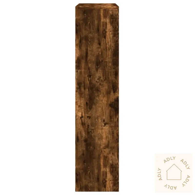 Romdeler Bokhylle 3 Lag Røkt Eik 123X29X123 Cm Konstruert Tre