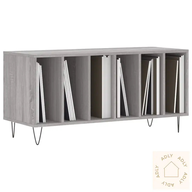 Hifi-Benk Grå Sonoma 100X38X48 Cm Konstruert Tre