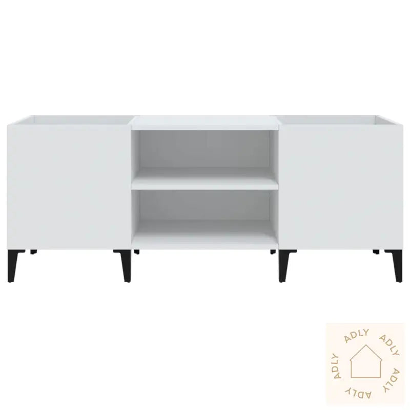 Hifi-Benk Hvit 121X38X48 Cm Konstruert Tre