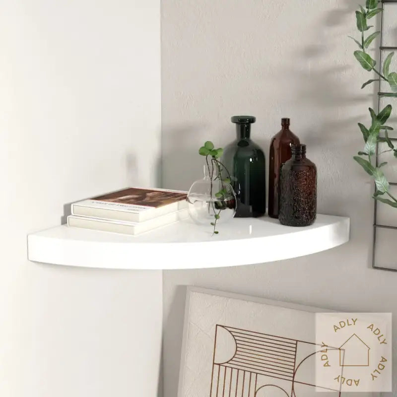 Flytende Vegghylle Høyglans Hvit 35X35X3,8 Cm Mdf