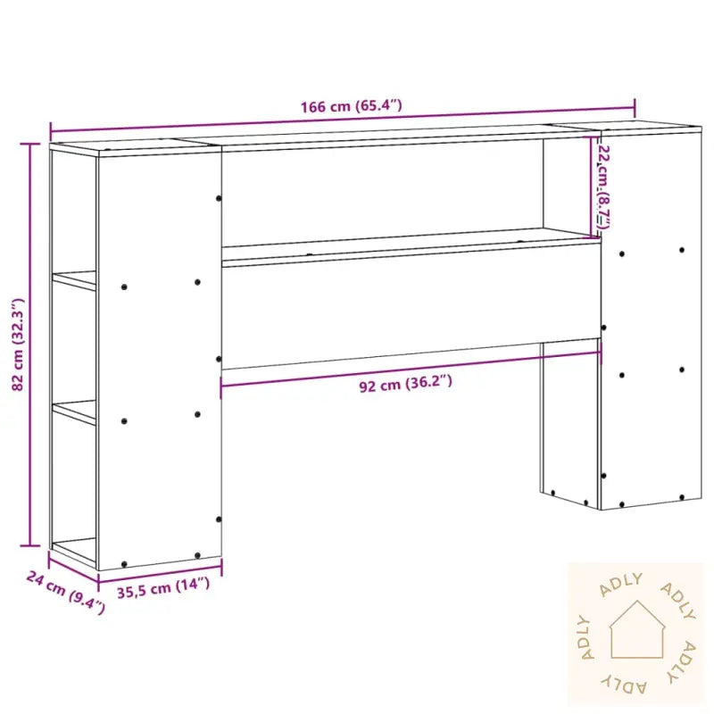Hodegavl Med Oppbevaring Voksbrun 160 Cm Heltre Furu