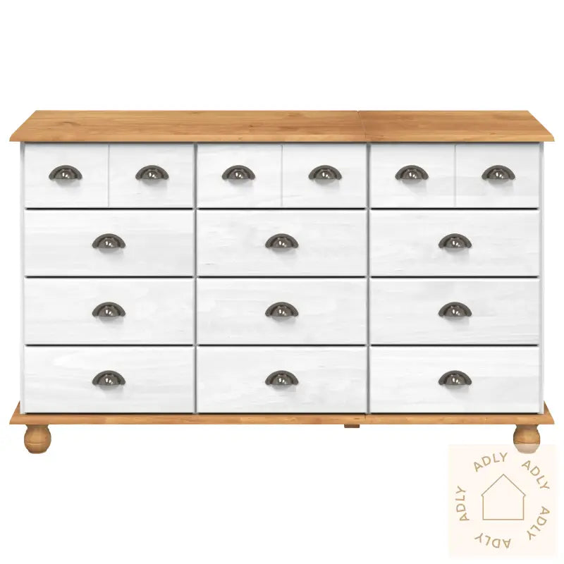 Kommode &quot;Askim&quot; Hvit 79X40X133.5 Cm Solid Tre Furu