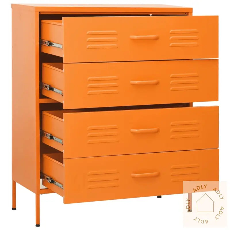 Kommode Oransje 80X35X101,5 Cm Stål