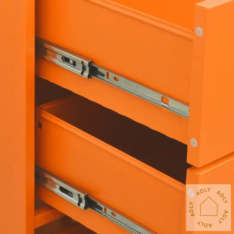 Kommode Oransje 80X35X101,5 Cm Stål