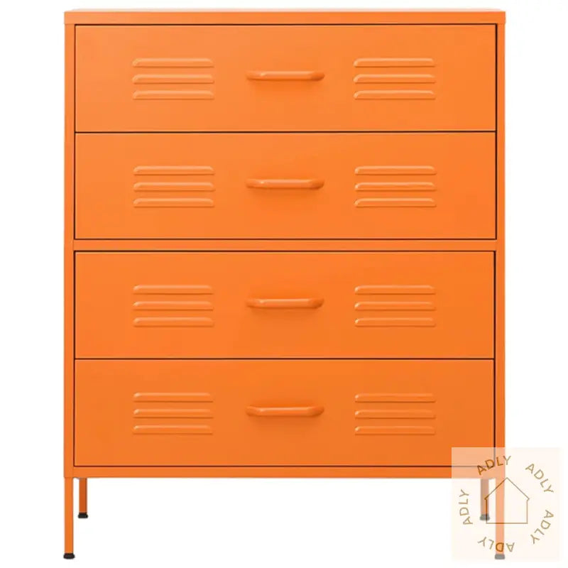 Kommode Oransje 80X35X101,5 Cm Stål