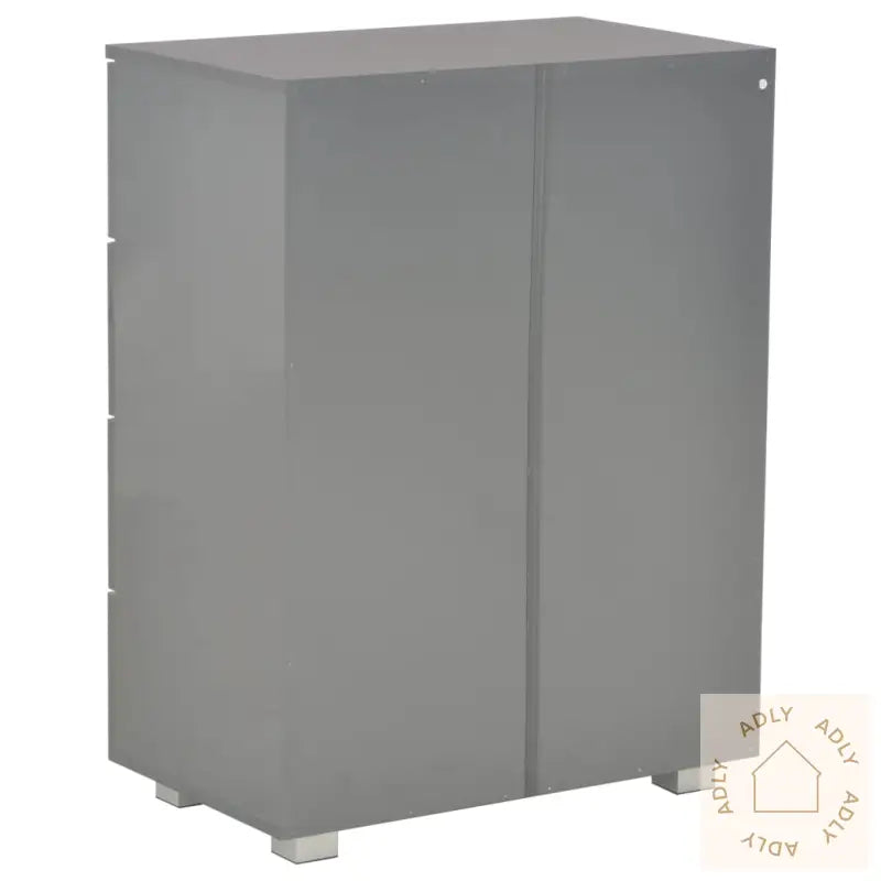 Skjenk Høyglans Grå 60X35X80 Cm Sponplate