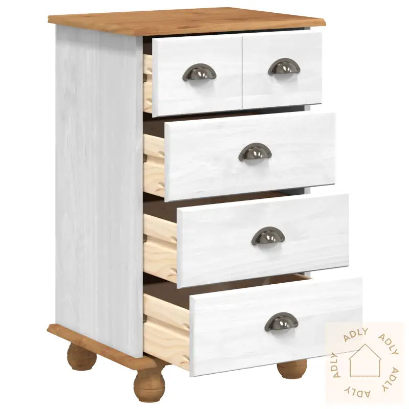Kommode 'Askim'hvit 45.8X40X79 Cm Solid Tre Furu